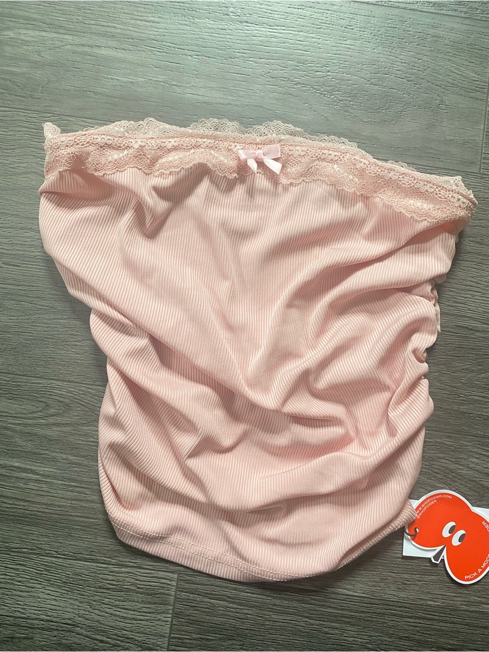 Cider Pink Lace-Trim Tube Top
